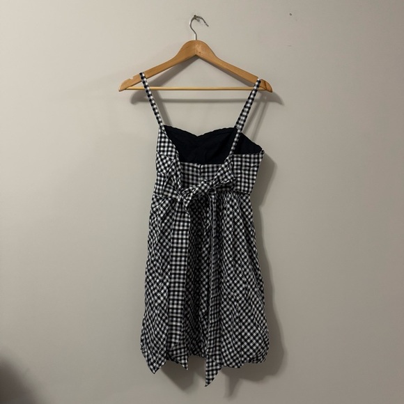 NWT J. Crew Bubble A Line Dress Black White Gingham Sleeveless Bow Cotton - Picture 9 of 16